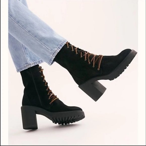 Free People Shoes - Free People Dylan Lace Up Boot in Black